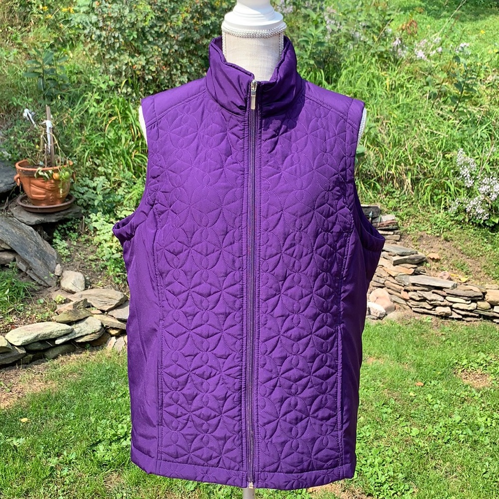 Just My Size Quilted Vest Deep Purple Size 1X (16W)